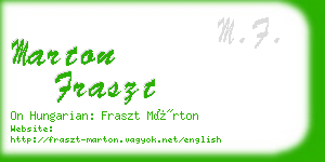 marton fraszt business card